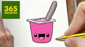 Dibujar Un Yogurt Kawaii Paso a Paso Fácil