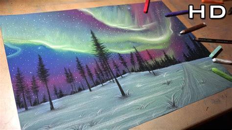 Dibujar Una Aurora Boreal Con Colores Paso a Paso Fácil
