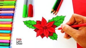 Cómo Dibuja Una Flor De Navidad Fácil Paso a Paso