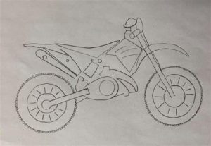 Dibuja Una Moto De Cros Fácil Paso a Paso