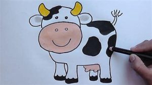 Dibuja Vaca Paso a Paso Fácil