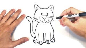 Cómo Dibuja A Una Gato Fácil Paso a Paso