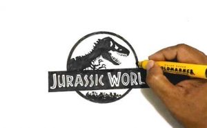Cómo Dibuja El Logo De Jurassic World Paso a Paso Fácil