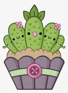 Dibuja Kawaii Especiales Cactus Paso a Paso Fácil