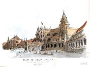 Cómo Dibuja La Plaza España Sevilla Fácil Paso a Paso