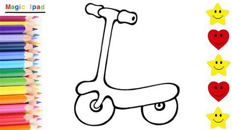 Cómo Dibujar Scooter Fácil Paso a Paso