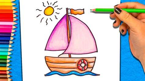 Cómo dibujar Un Barco Para Niños 】 Paso a Paso Muy Fácil 2023 - Dibuja Fácil