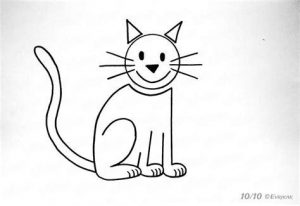Dibuja Un Gato Con Lineas Paso a Paso Fácil
