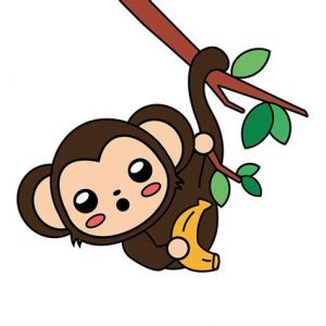 Dibuja Un Mono En Un Árbol Paso a Paso Fácil