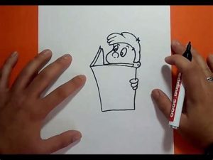 Dibuja Un Niño Leyendo Fácil Paso a Paso