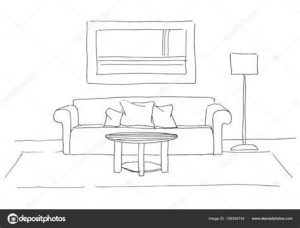 Dibujar Un Sofa De Frente Paso a Paso Fácil
