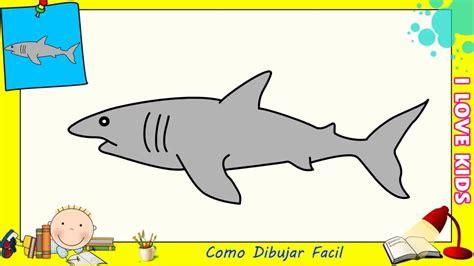 Cómo Dibujar Un Tiburon Para Niños Fácil Paso a Paso