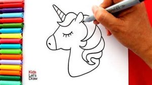 Cómo Dibujar Una Cara De Unicornio Fácil Paso a Paso