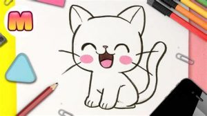 Cómo Dibujar A Un Gato Bebe Paso a Paso Fácil
