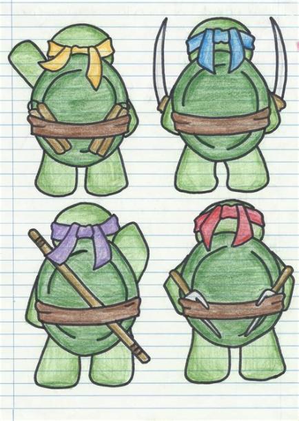 Dibujar Alas Tortugas Ninjas Fácil Paso a Paso