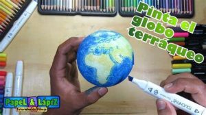Cómo Dibujar El Planeta Tierra En Una Esfera Fácil Paso a Paso