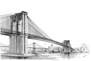 Dibuja El Puente De Brooklyn Fácil Paso a Paso