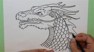 Dibuja La Cabeza De Un Dragon Chino Paso a Paso Fácil