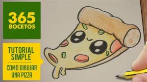 Cómo Dibujar Pizza Kawaii Paso a Paso Fácil