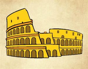 Cómo Dibujar Un Coliseo Romano Fácil Paso a Paso