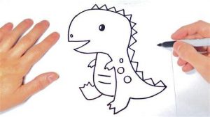 Cómo Dibuja Un Dinosaurio Sencillo Fácil Paso a Paso