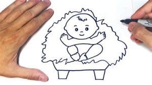 Dibuja Un Niño Jesus Paso a Paso Fácil