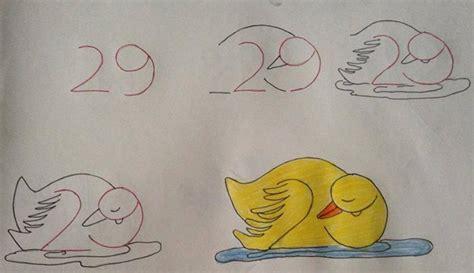 Dibuja Un Pato Con El Número 2 Fácil Paso a Paso