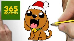 Dibujar Un Perro De Navidad Fácil Paso a Paso