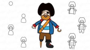 Cómo Dibujar Un Pirata Para Niños Fácil Paso a Paso