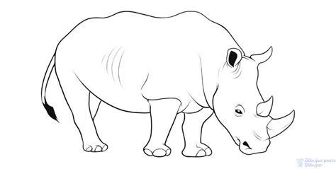 Cómo Dibuja Un Rinoceronte Para Niños Fácil Paso a Paso