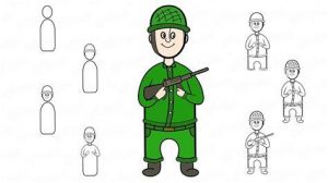 Dibujar Un Soldado De Guerra Paso a Paso Fácil