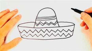 Cómo Dibuja Un Sombrero Mexicano Paso a Paso Fácil