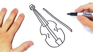 Cómo Dibuja Un Violin Para Niños Paso a Paso Fácil
