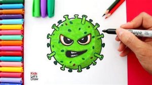 Dibujar Un Virus Para Niños Fácil Paso a Paso