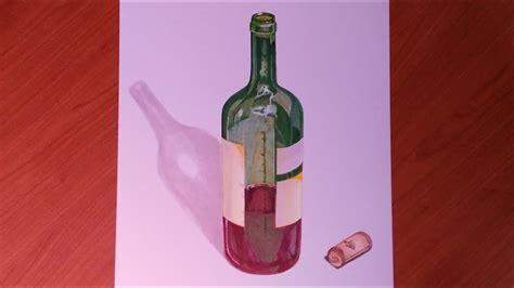 Dibuja Una Botella En 3D Fácil Paso a Paso