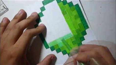 Cómo Dibuja Una Esmeralda De Minecraft Paso a Paso Fácil