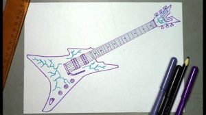 Dibujar Una Guitarra De Rock Paso a Paso Fácil