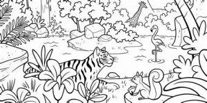 Dibujar Una Selva Con Animales Paso a Paso Fácil